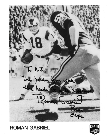 Roman Gabriel, Nfl Quarterback, Signed 8x10 Photograph