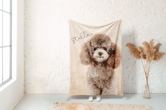 Pet Blanket Dog Photo Custom Loss Gift Mom Father's Day Personalized Memorial Throw