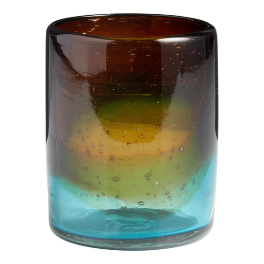Ombre Monterey Double Old Fashioned Glass Set Of 4: Blue/Green/Multi by World Market