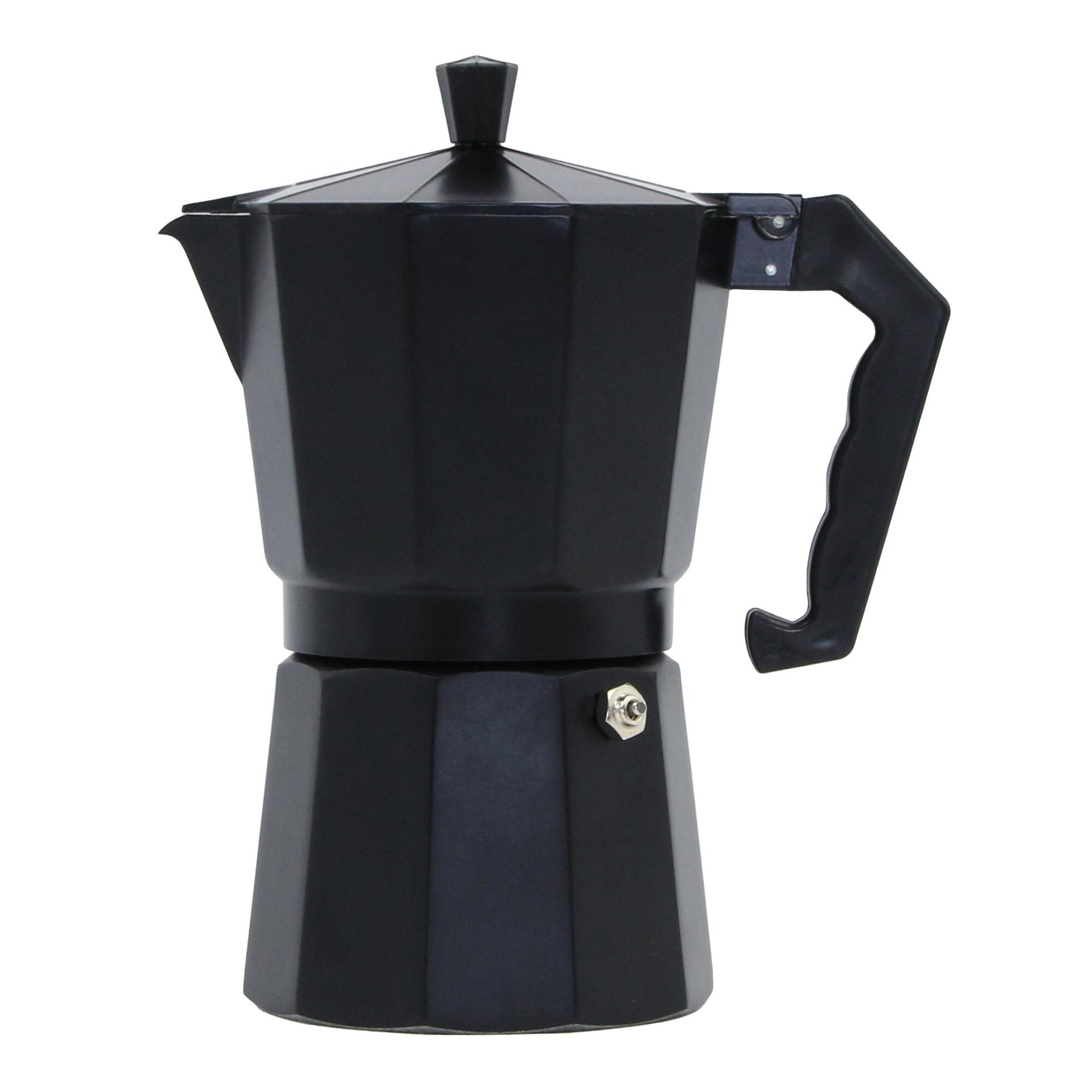 Black Matte 6-Cup Stovetop Moka Pot Espresso Maker by World Market