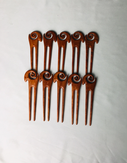 Set 10 Wooden 2 Prongs Hair Fork For Women Ram Stick Buns Sticks Long Accessories Pick