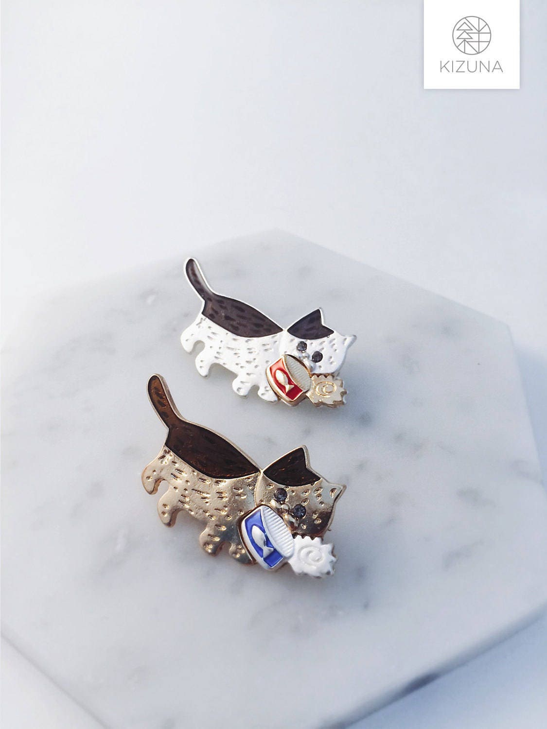 Cute Cats With Canned Fish; Hungry Cat Brooch; Pin; Accessories;