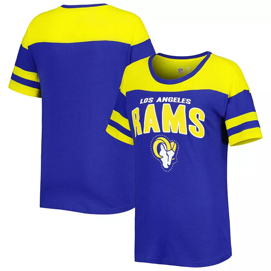 Women's G-III 4Her by Carl Banks Royal/Gold Los Angeles Rams Play the Ball T-Shirt, Size: Large, Blue