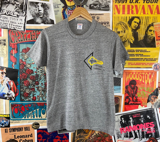 Vintage 1980S Heather Gray Rayon Tri Blend "Top Notch Distributors, Inc.' Honesdale Pennsylvania T-Shirt, Top Door, 80S T-Shirt