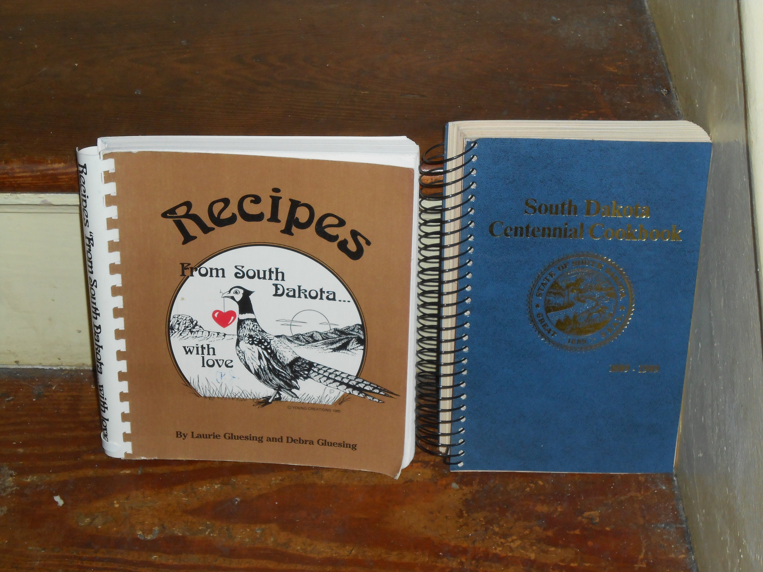 Lot Of 2 Vintage South Dakota Cookbooks Sd Centennial By Capitol Club 1989 & Recipes From With Love Gluesing 1986 History