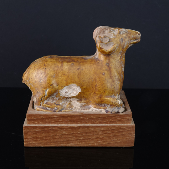 Ancient Egyptian/Chinese Sancai Ram Figure With Provenance From The Estate Of Hugh Mcmath University Of Tx Dean Architecture