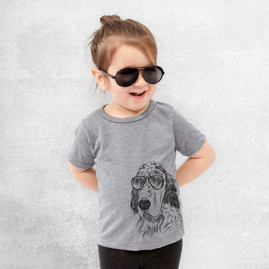 Hutch The English Setter Tri-Blend Shirt - Kids Dog Tshirt Animal Glasses T