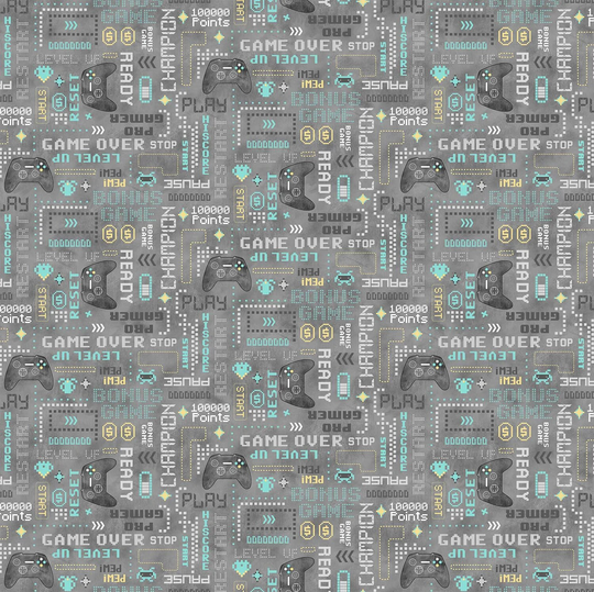 Gaming Words Fabric Zone Collection By Northcott Fabrics Blender Support Yardage & Fat Quarters Available