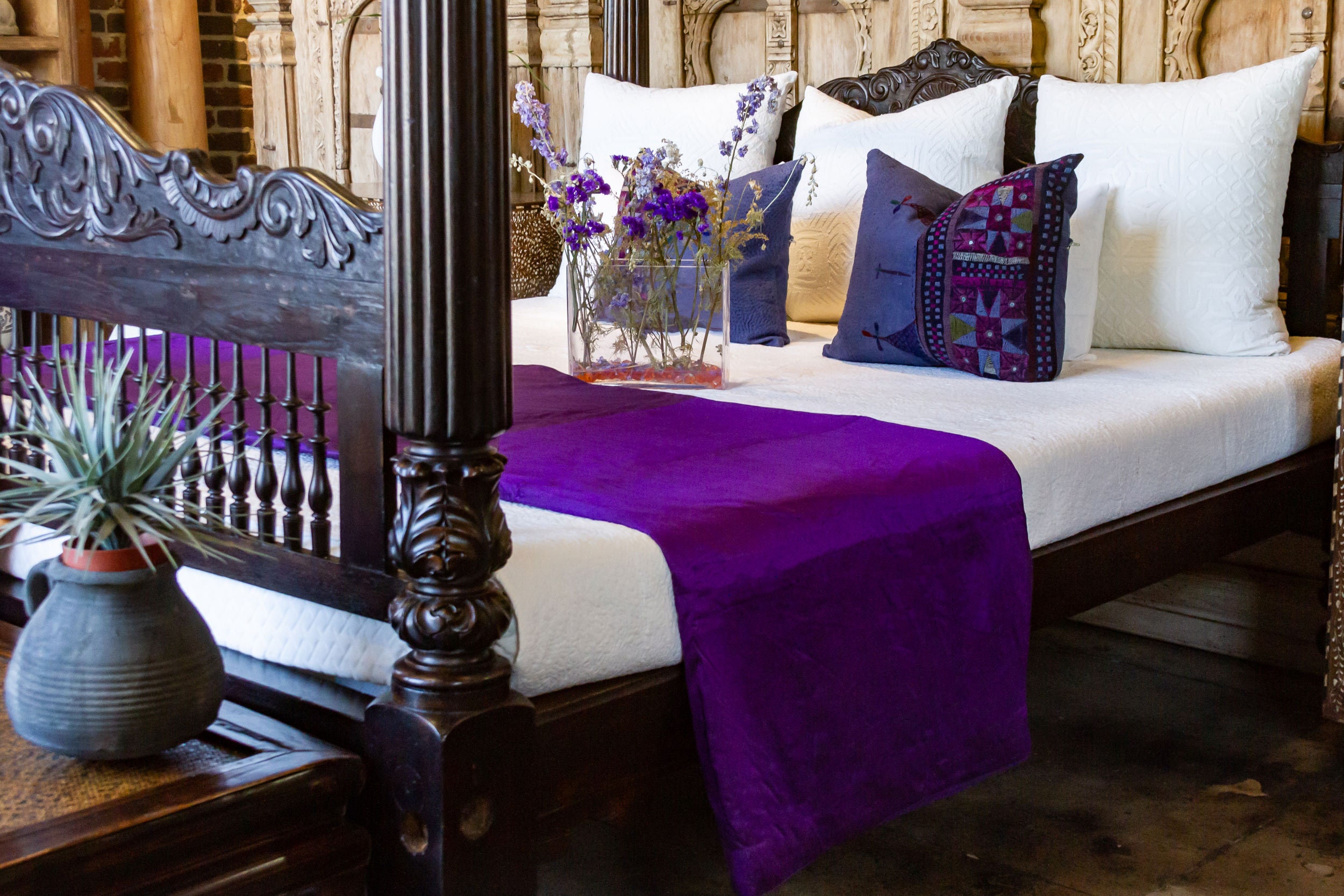 Violet Silk Blend Duvet Cover, Dupion Bed Cover, Elegant Lavender Cover, Purple Duvet Cover, Silk Bedcover, Duvet