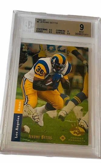 Jerome Bettis Rookie Rc 1993 Sp Foil Graded Bgs 9 Mint Steelers Rams Hof Non Auto Very High Grade For This Set Football
