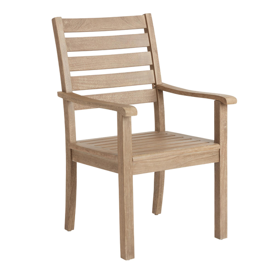 Light Brown Eucalyptus Segovia Outdoor Patio Dining Armchair - Wood by World Market