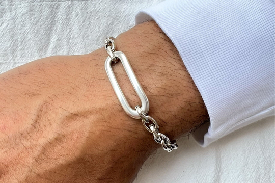 Silver Chain Bracelet, Mens Gift For Him, Made in Greece