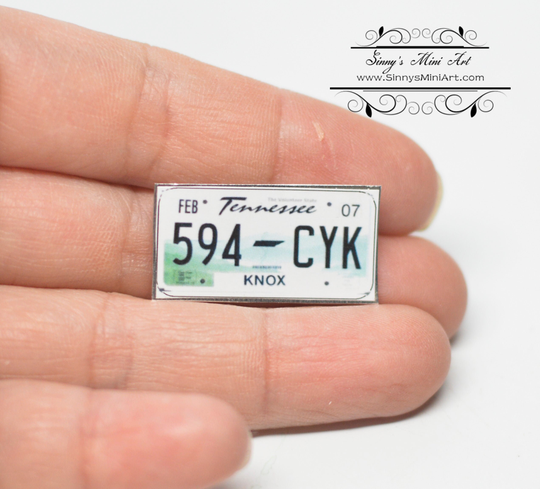 112 Dollhouse Miniature Tennessee License Plate Bd L142