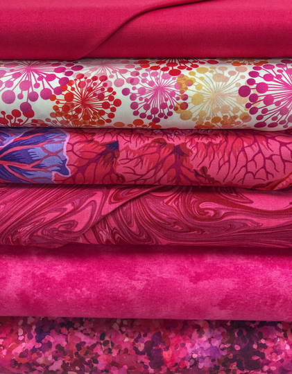 Fuchsia Pink Blender Fabric Bundle - 100% Cotton Quilt Shop Quality Six Fabrics Total