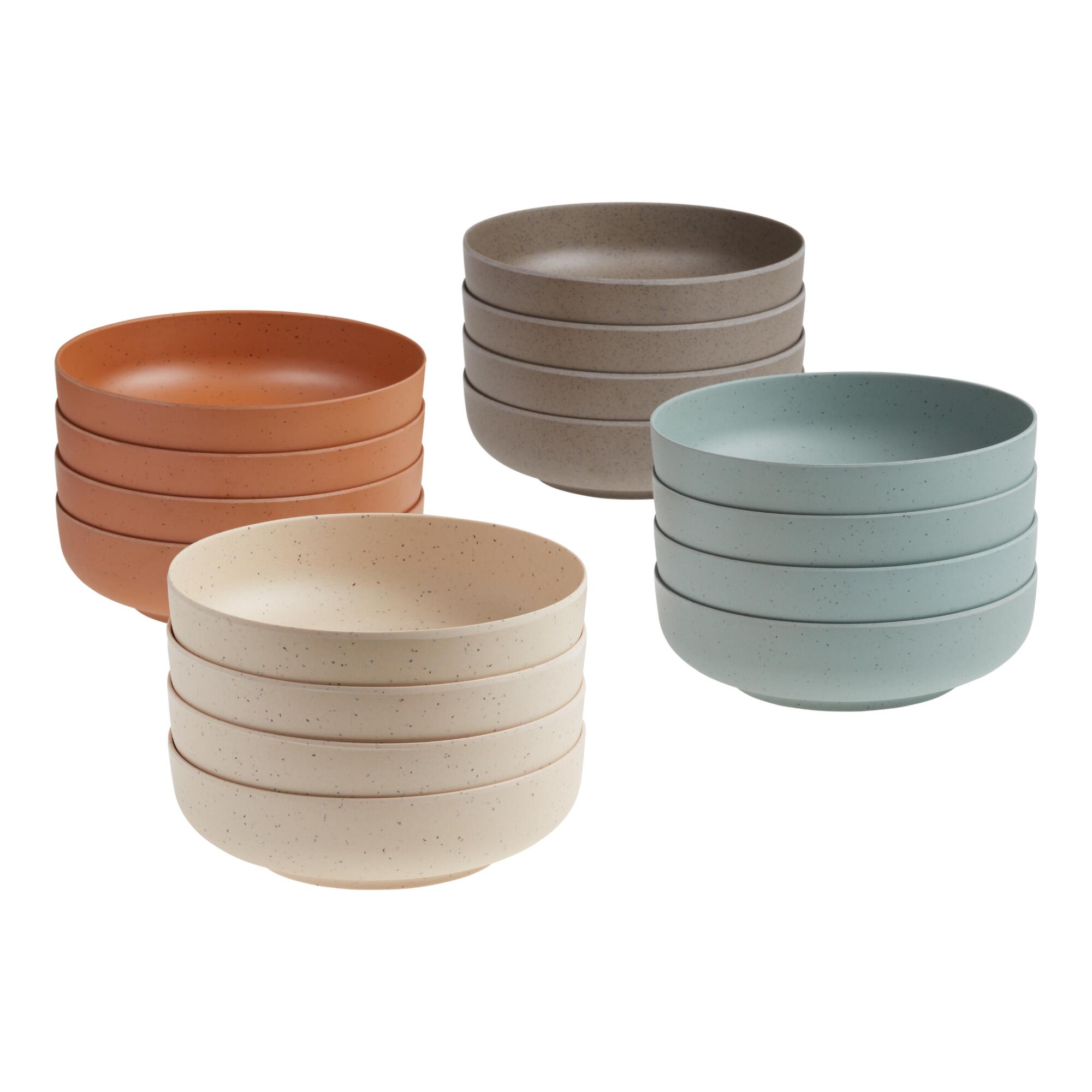 Bamboo Fiber and Recycled Coffee Ground Bowls 4 Pack: Blue by World Market