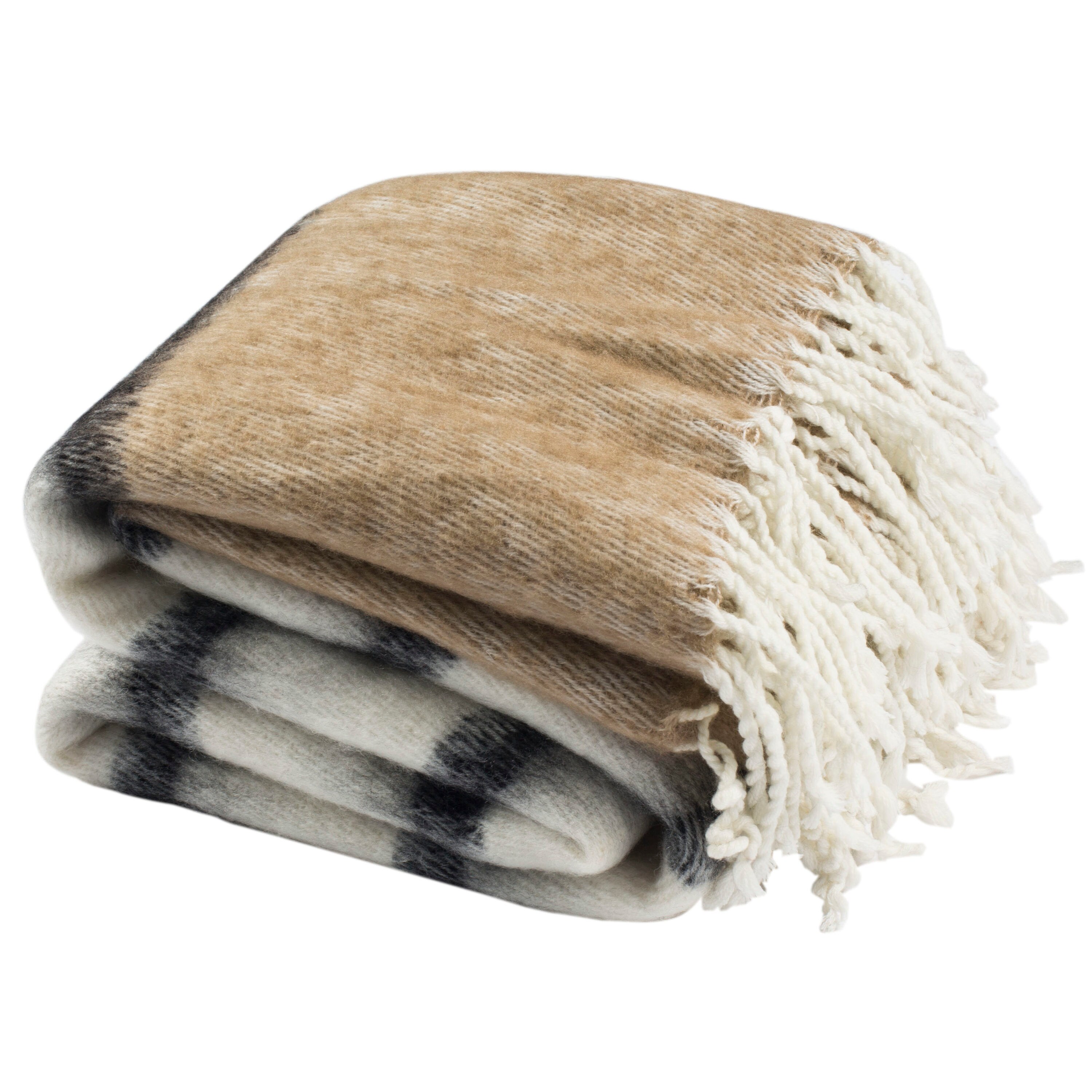 Safavieh Textures and Weaves Brown/White Blend Throw Polyester | THR601A-5070