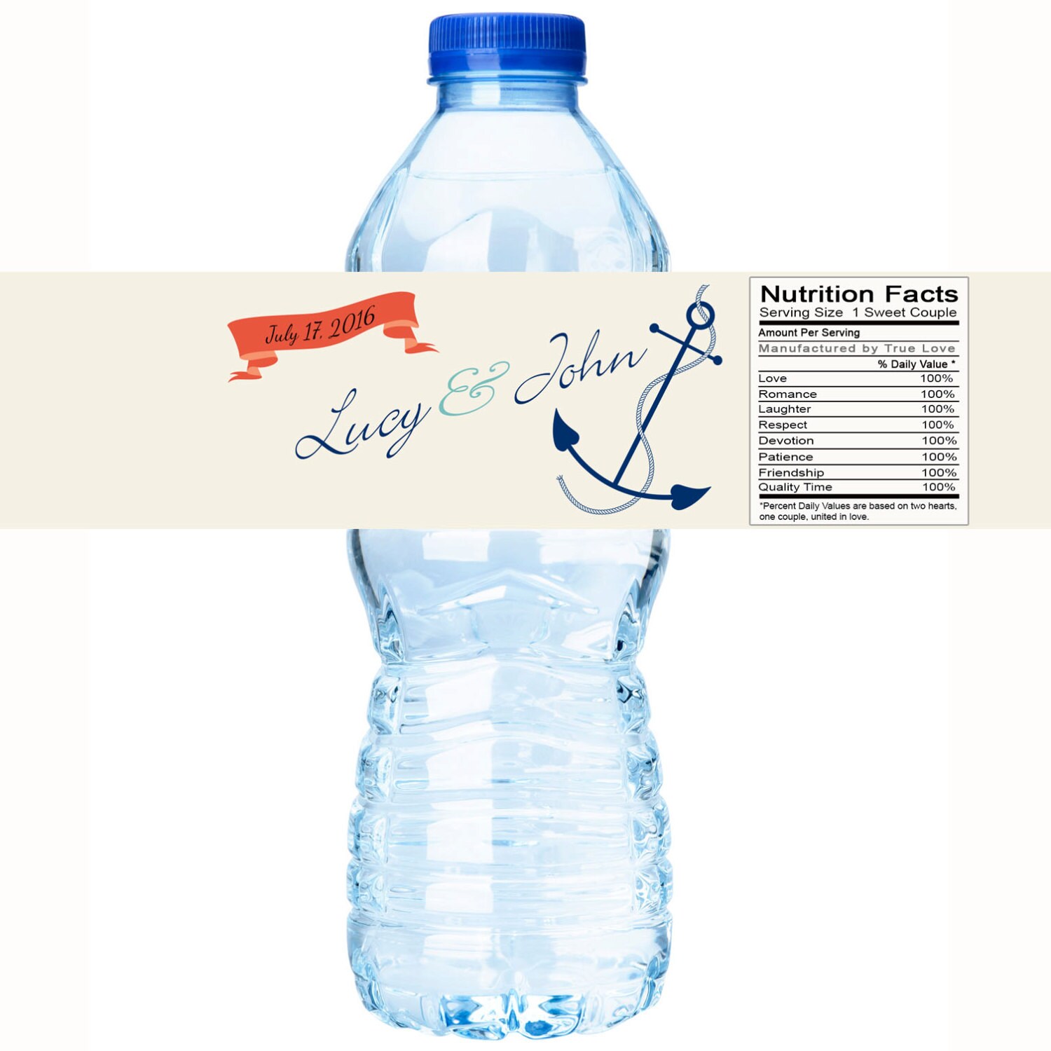 30 Anchor Wedding Decor - Water Bottle Labels Favors