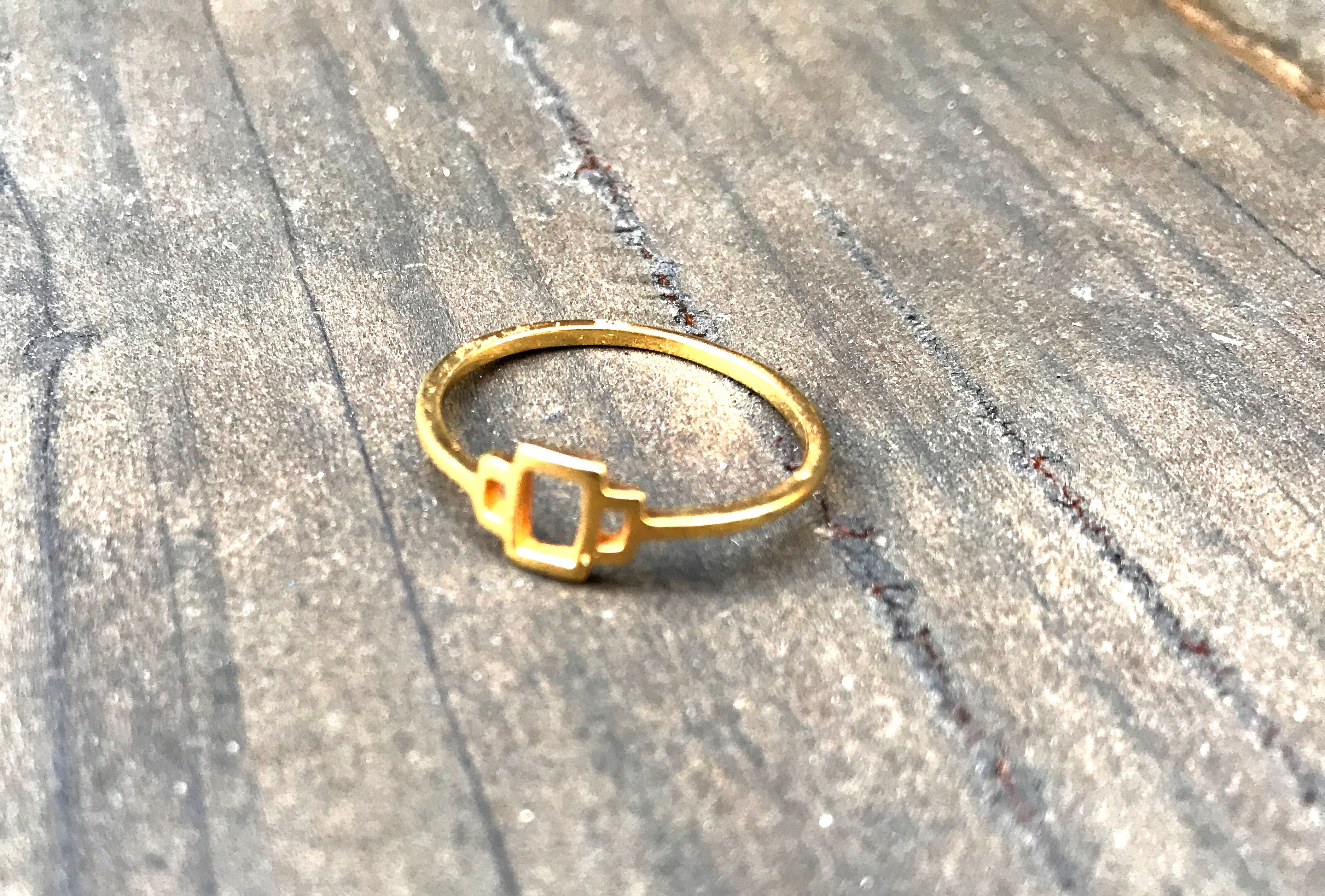 Gold Ring, Delicate Stacking Ring, Minimalist Ring, Modern Midi Ring, Us Size 9 - Modern Stackable Ring 18K Gold Filled