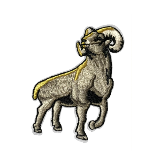 Big Horn Ram Yellowstone Animals Embroidered Patch Iron-On Applique, Cosplay Vest Clothing Badge Diy