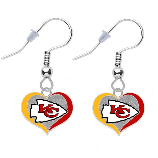 Kansas City Chiefs Swirl Heart Earrings