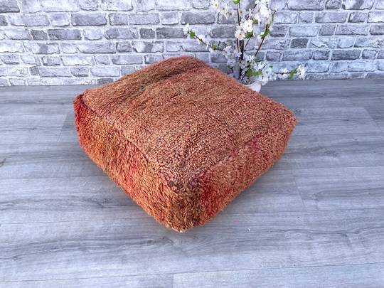 Vintage Flour Cushion Cover, Morocco Office Chair, Moroccan Berber Square Poufs