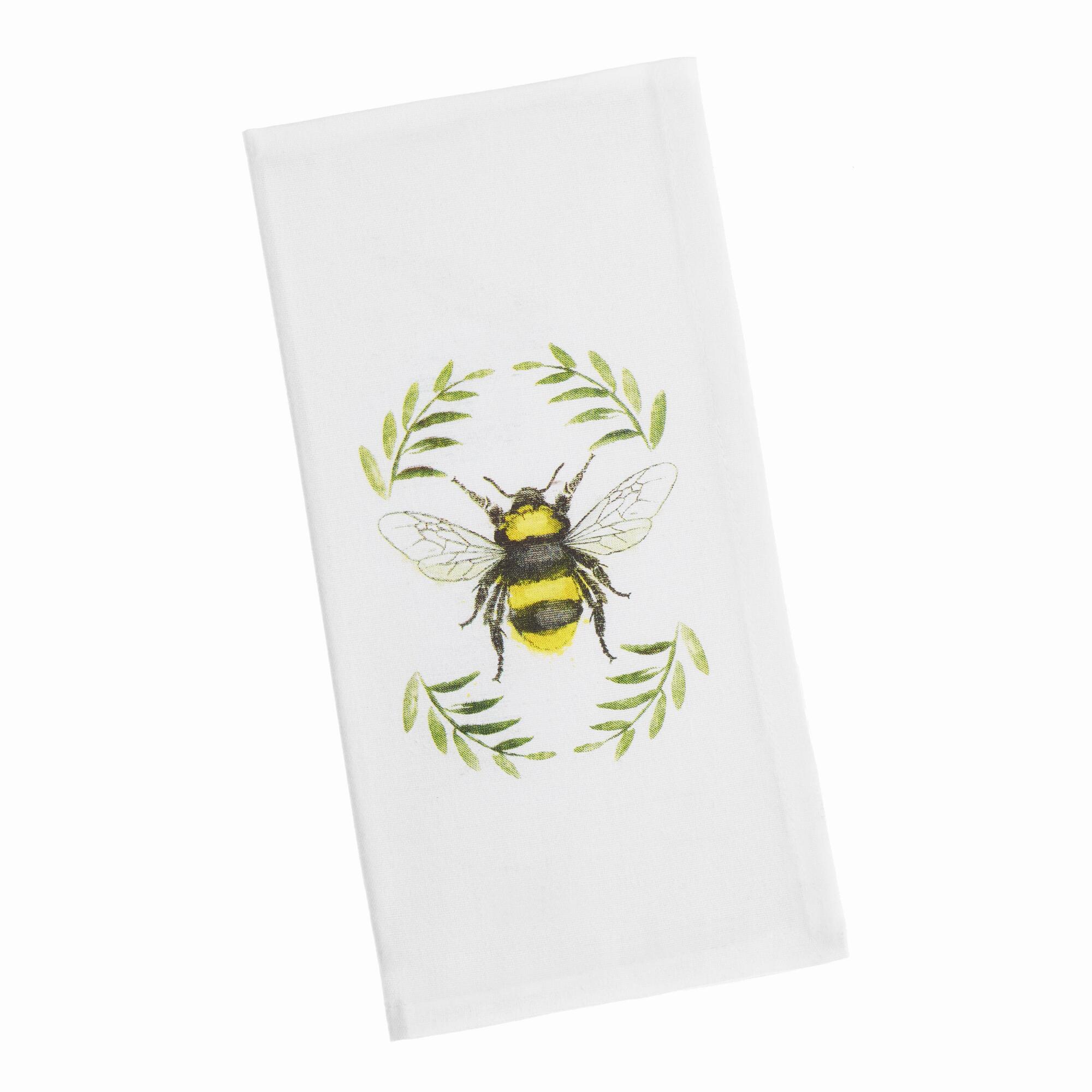 Watercolor Bee Kitchen Napkins Set of 4 by World Market