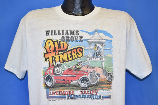 80S Williams Grove Old Timers Dirt Track Racing T-Shirt Large