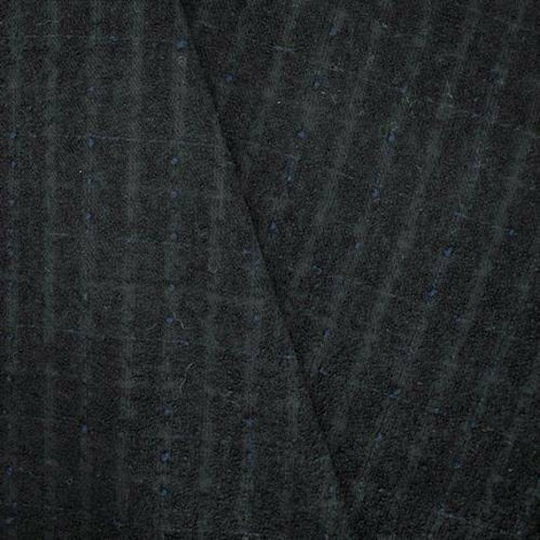 Black/Night Navy Wool Blend Boucle Plaid Jacketing, Fabric By The Yard
