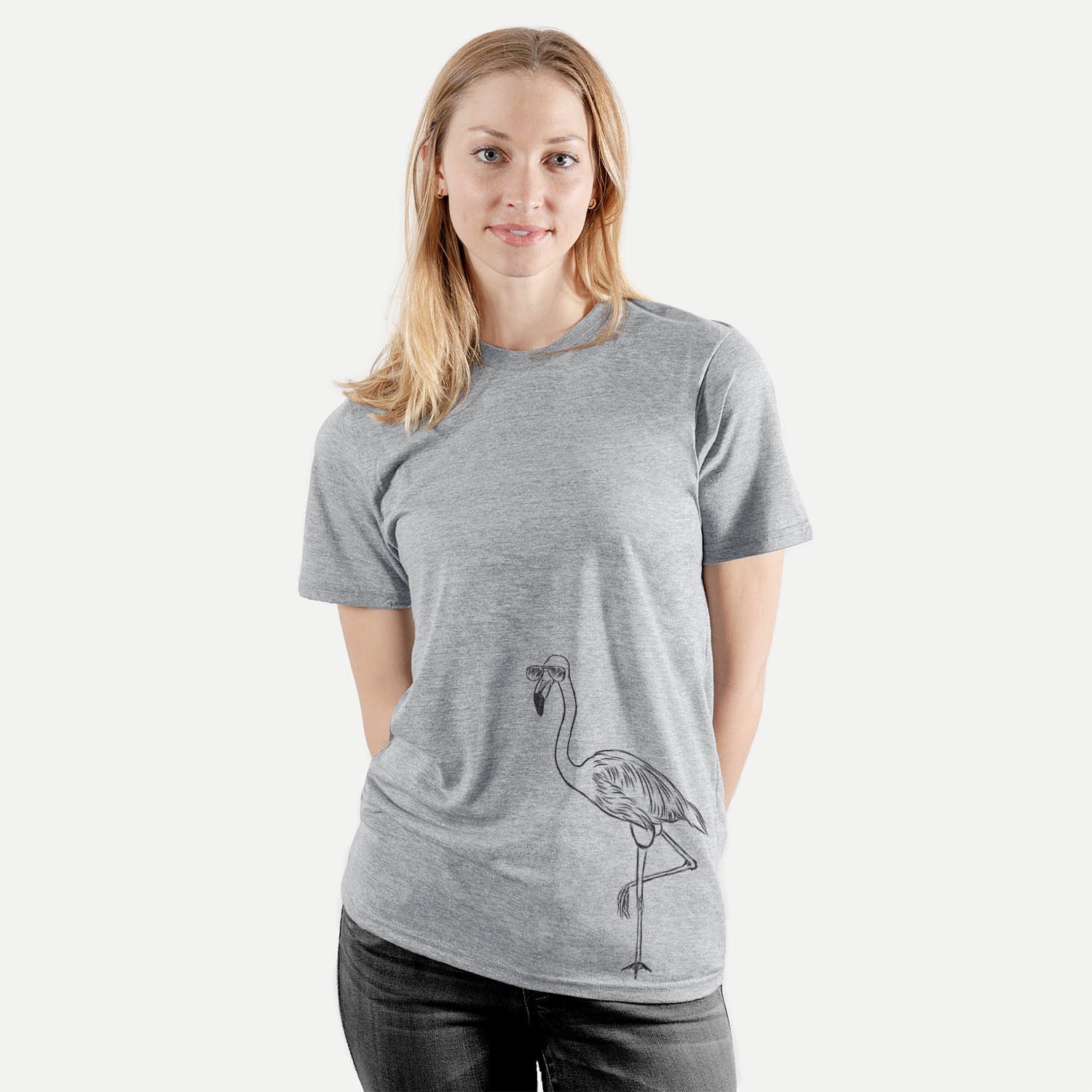Mango The Flamingo - Tri-Blend Unisex Crewneck T-Shirt Lover Gift