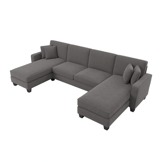 Bush Furniture Stockton Modern French Gray Herringbone Fabric Polyester/Blend Sectional | SNY130SFGH-03K