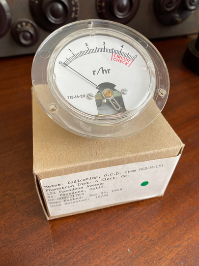 1960's New Old Stock Radiation Gauges, Meters, Great For Steampunk Projects, Parts Detector