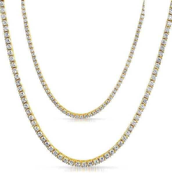 2.8mm & 3mm Moissanite Diamond Tennis Necklace, Tennis Necklace, Gift For Her & Him, Moissanite Tennis Necklace, Silver Necklace, Gifts