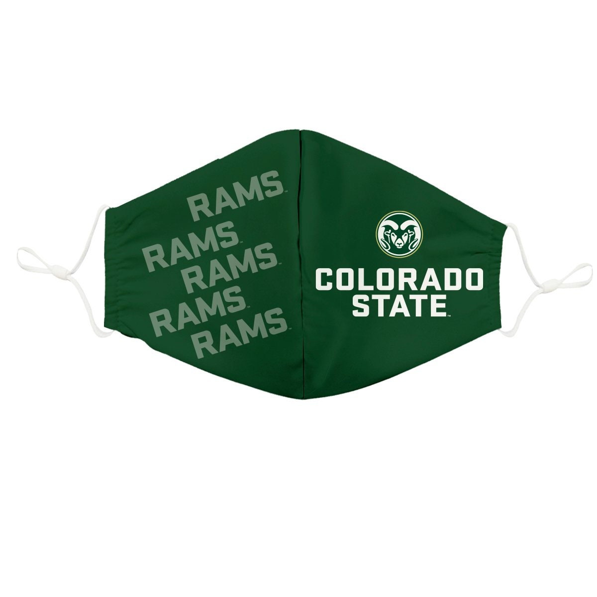 Colorado State Rams Csu Vive La Fete All Over Logo Game Day Collegiate Face Cover Mask Ergonomic Reusable Washable