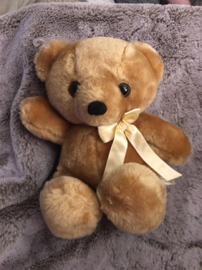Vintage Lemonwood Bear Plush Golden Brown Blonde Black Flocked Nose 8.5" Ecu