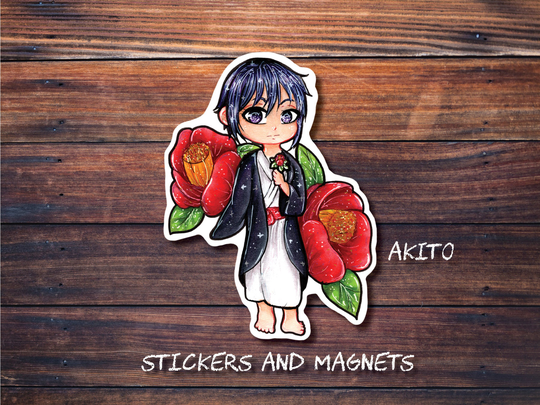 Akito Sohma Stickers/Magnets | Fruits Basket Anime Party Favors Fan Art