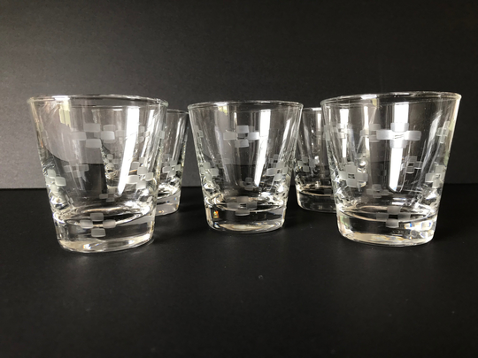 Vintage Old Fashioned Glasses Symphony By Libbey Glass Company Set Of 5 Circa 1950