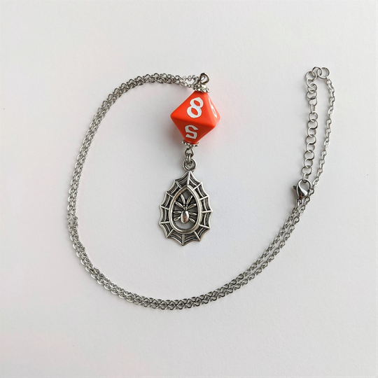 Spiderweb Orange D8 Pendant