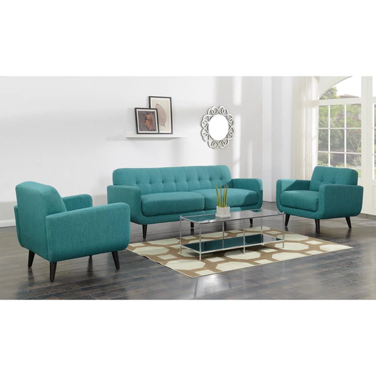 Picket House Furnishings Hailey Modern Polyester/Polyester Blend Teal Living Room Set in Green | UHD087SC2PC