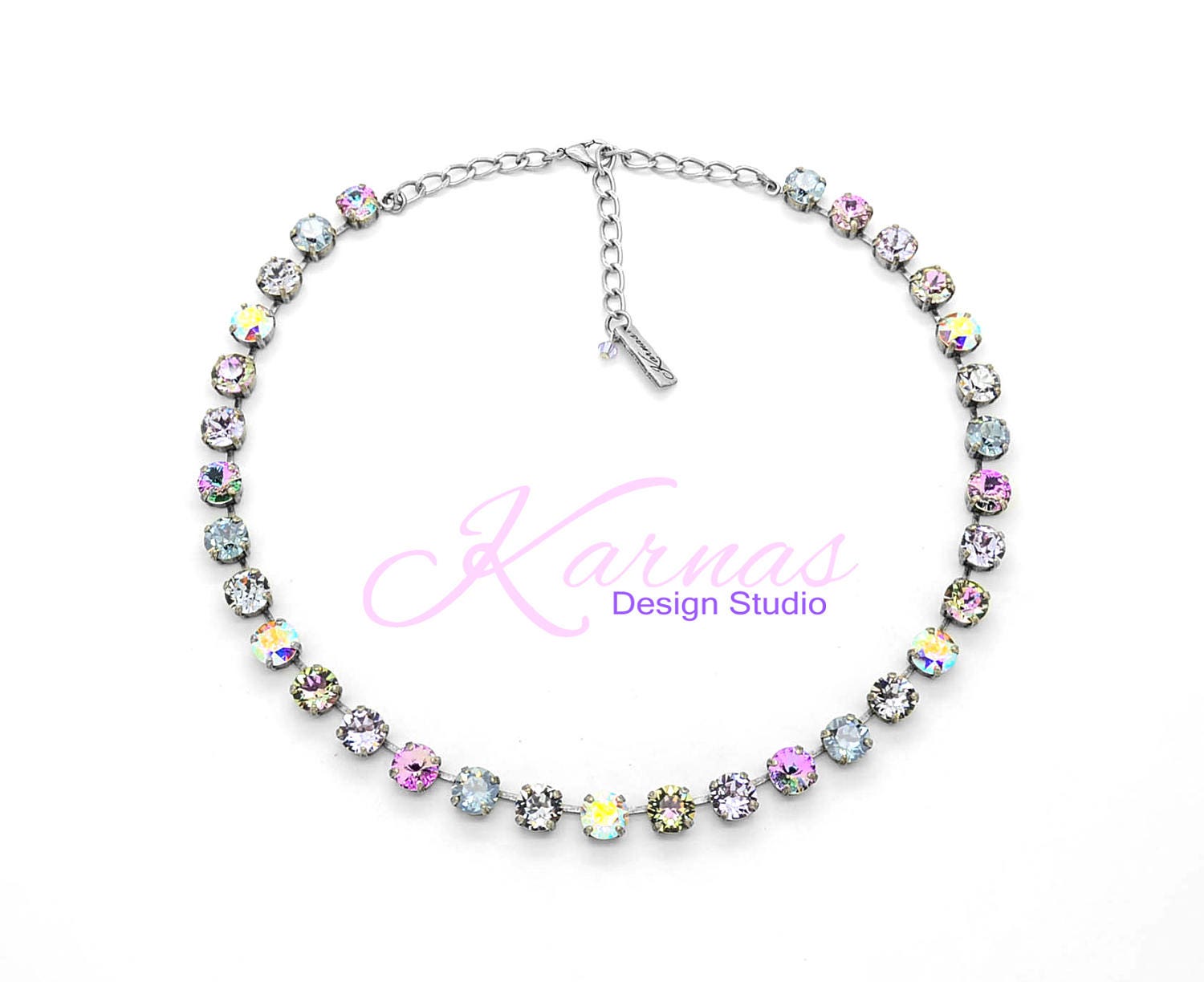 Cool & Casual 8mm Necklace Made With K.d.s. Premium Crystal Choose Your Finish Karnas Design Studio Free Shipping
