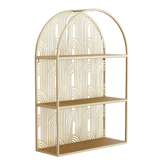 Arched Gold Art Deco 3 Tier Wall Shelf - Metal by World Market