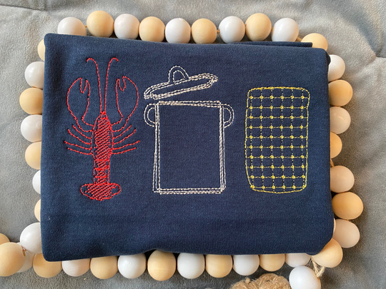 Kids Embroidered Crawfish Shirt, Custom Seafood Boil Lobster Themed Outfit, Crawfish Shirt, Low Country