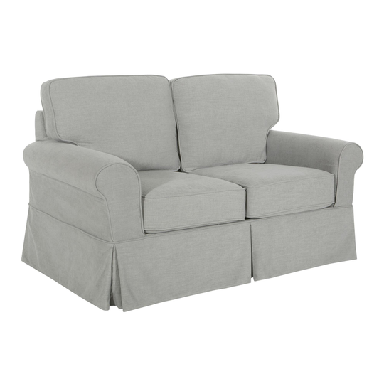 Linen Slipcover Richmond Loveseat: Blue - Fabric by World Market