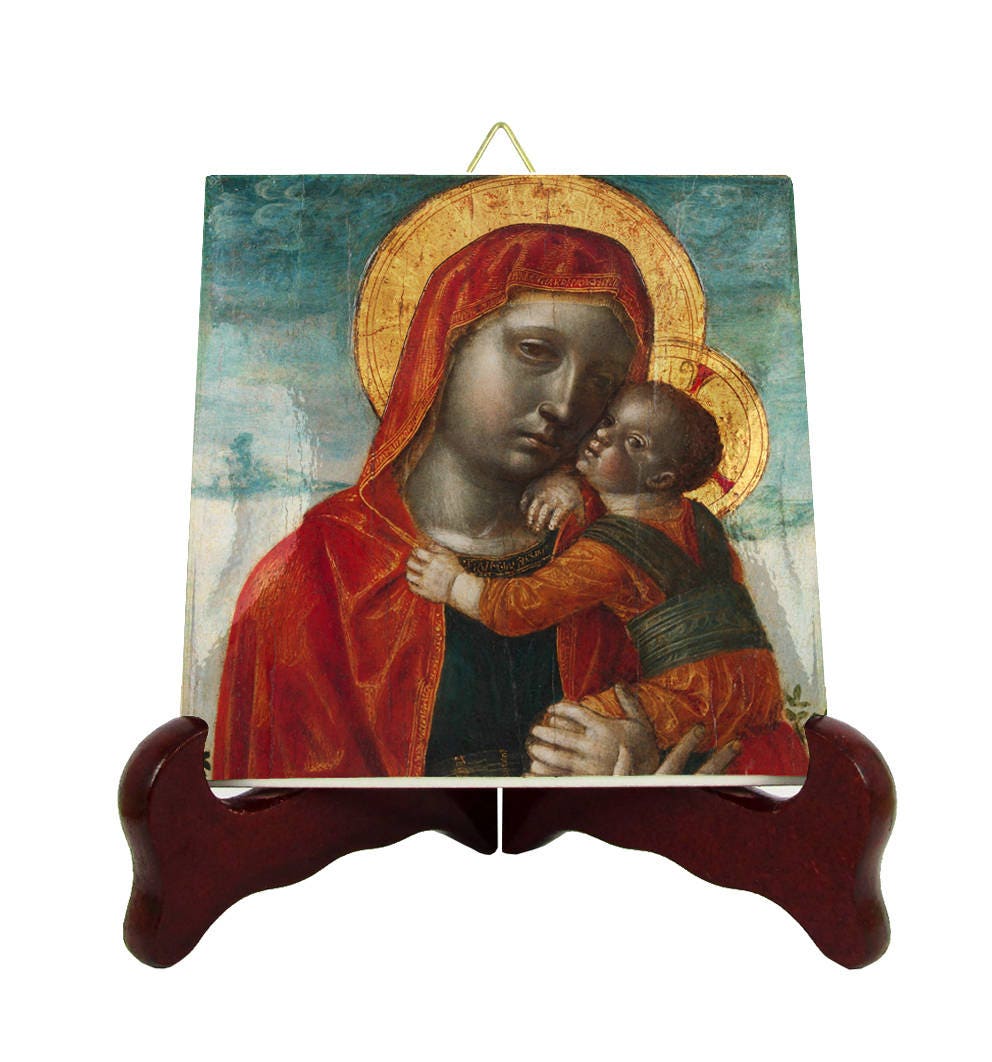 Religious Decor - Madonna & Child Icon From A Religious Painting By Vincenzo Foppa Christian Icons Catholic Art Devotional