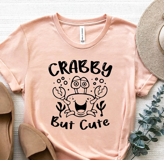 Crabby But Cute Shirt, Crab T-Shirt, Gift, Beach Family Tshirt, Seafood Shirts, Gifts For Food Lover, Animal Lover