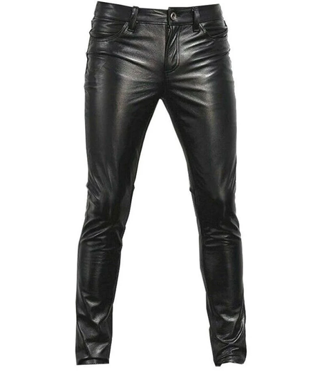 Men's Black Leather Lambskin Pant, Biker Genuine Motorcycle Moto Gift For Him