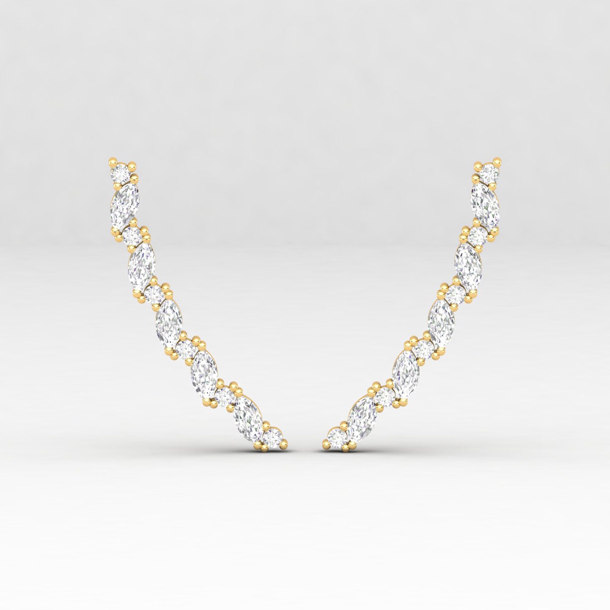 Diamond Helix Earring, Ear Climbers, Piercing, Climber, Lobe Piercing