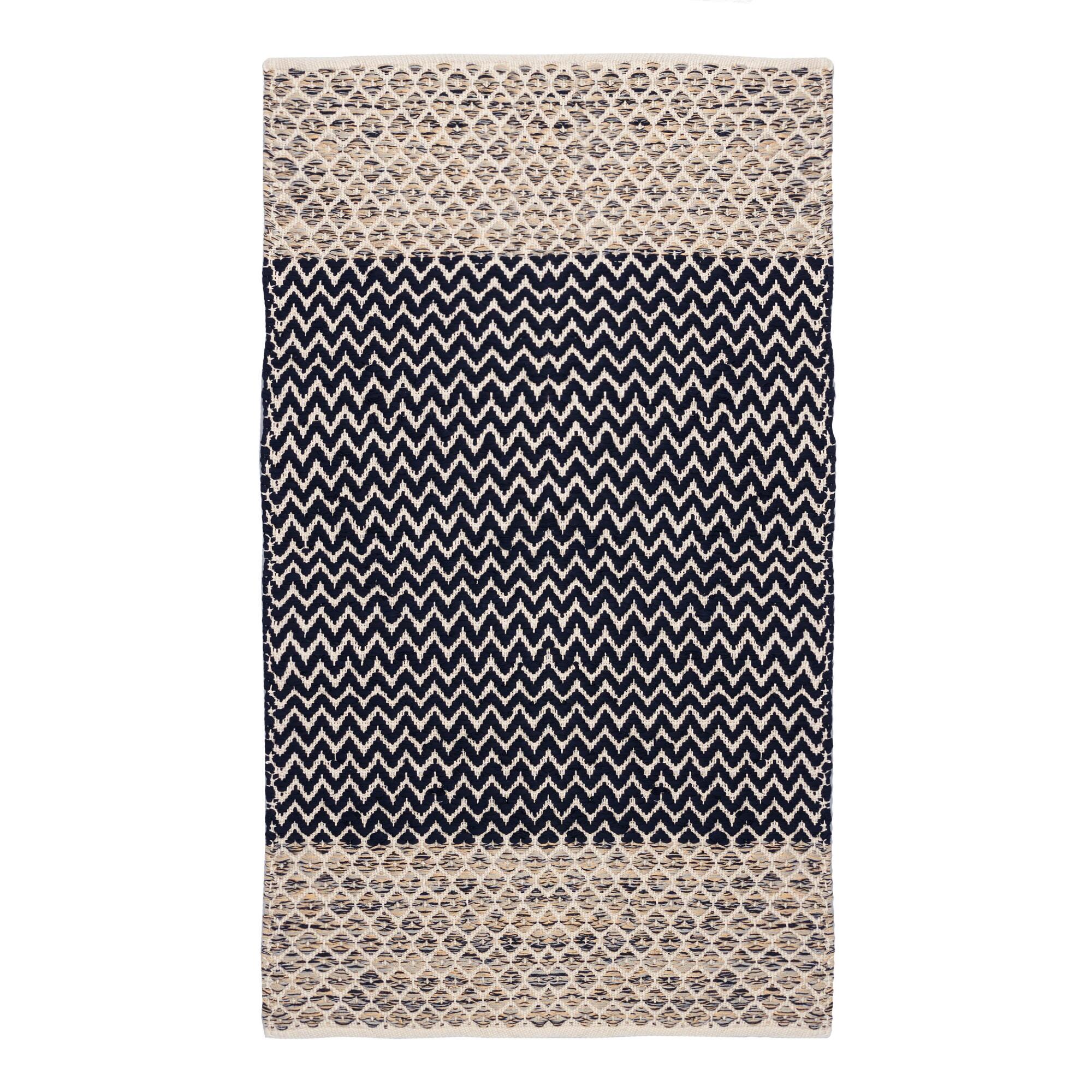 Black Zigzag Chindi Area Rug by World Market