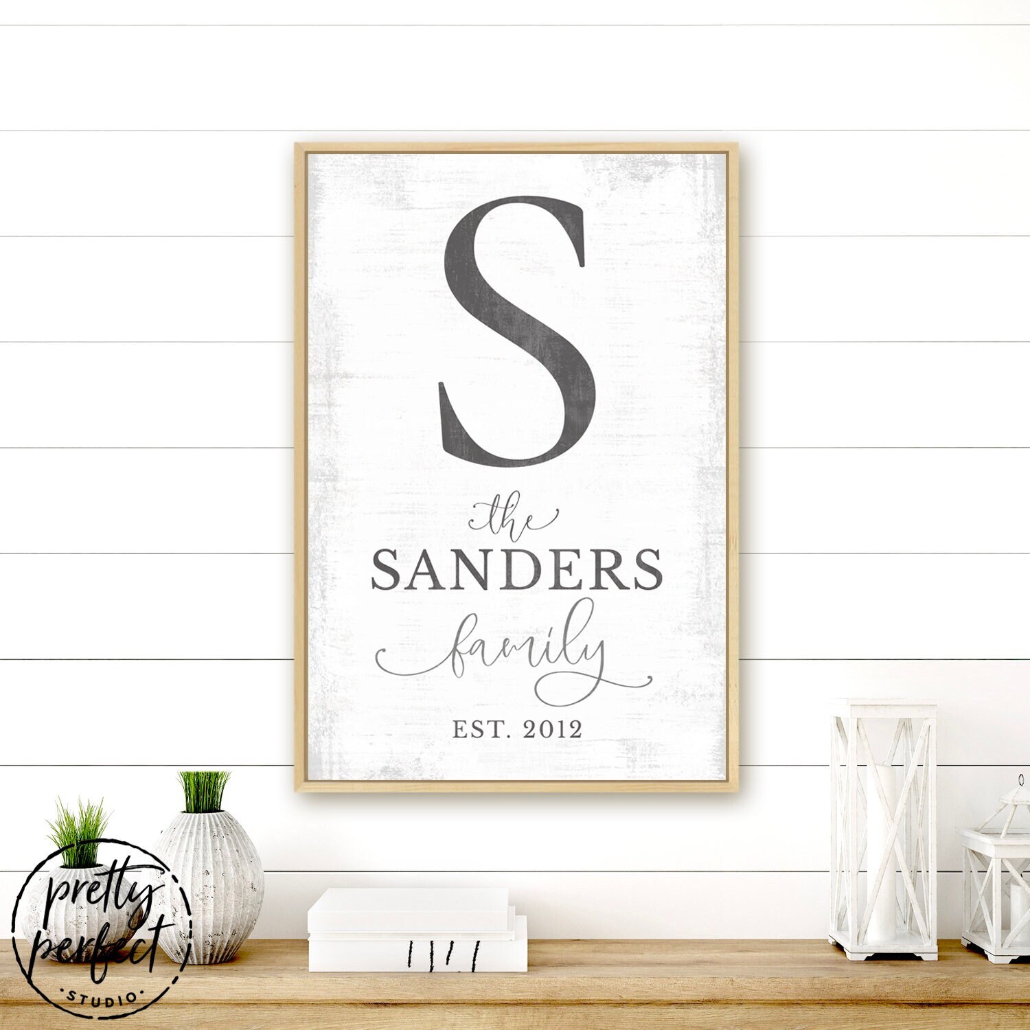Family Monogram Canvas | Initial Wall Decor Last Name Sign