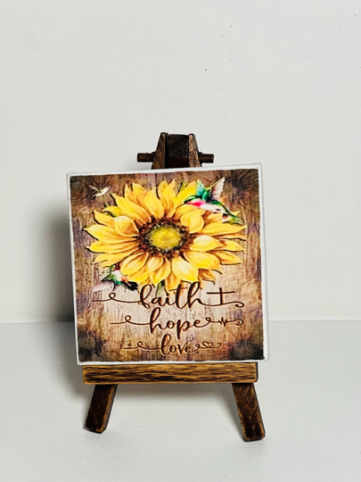 Handmade Inspirational Mini Canvas Tiered Tray Decor