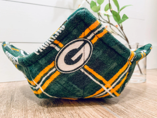 Green Bay Packers Bowl Cozy, Packers, Nfl, Tailgating, Flannel, Housewarming Gift, Cheese Head, Father's Day Gift